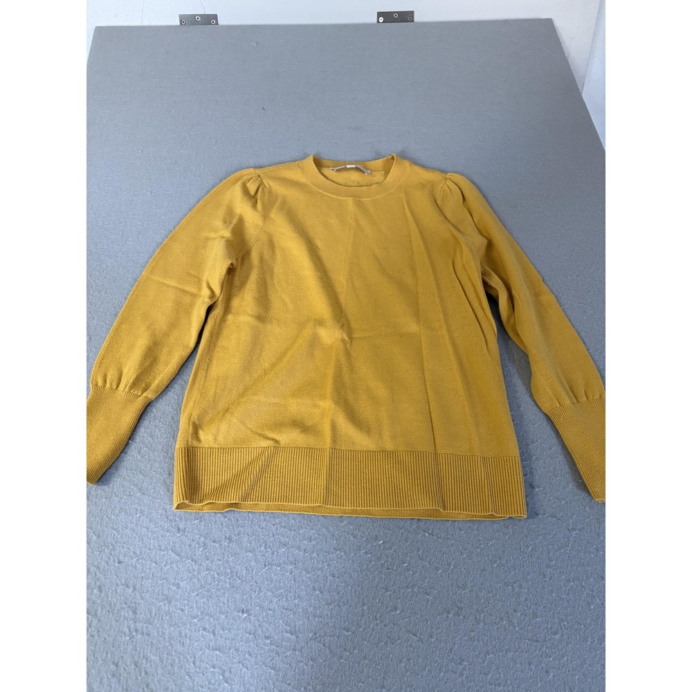 LOFT Petites Sweater Womens Medium Petite Mustard Long Sleeve Pullover Knit